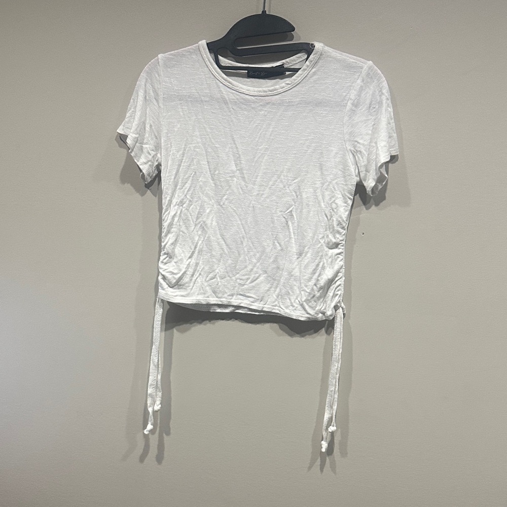 White Ruched Side Women’s Top